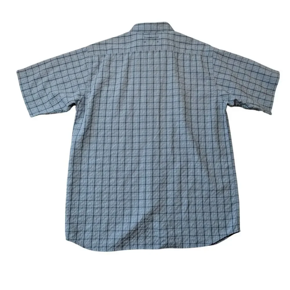 THE NORTH FACE men's Short sleeve, button down shirt, size Medium, Blue Plaid